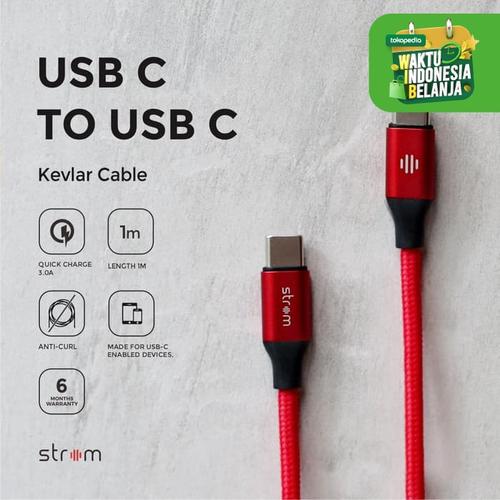 Foto Produk Strom Kabel Type C To Type C Power Delivery (PD) Cable QC 3.0 1M Red dari Strom Indonesia