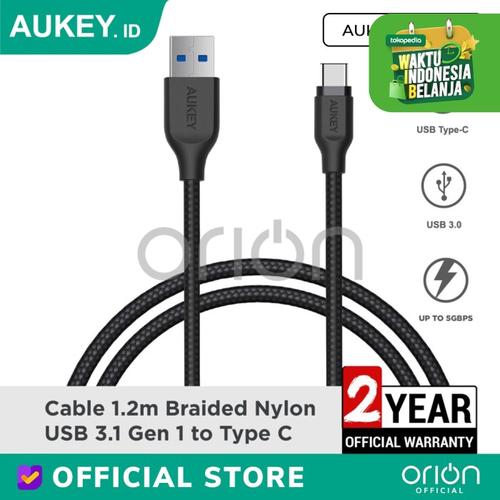 Foto Produk AUKEY Kabel Data Type C CB-AC1 Braided Charger Fast Charging 3A USB3.1 - 1.2M dari ORION Official