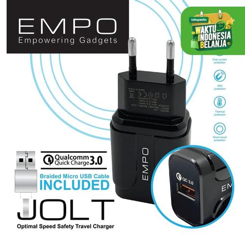 Foto Produk EMPO JOLT Wall Charger 1 Port Quick Charge 3.0 – Black dari EMPO