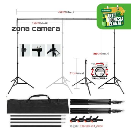 Foto Produk Stand Background 1 Bar Foto Studio Backdrop Tripod Photo Kain Layar dari zona camera