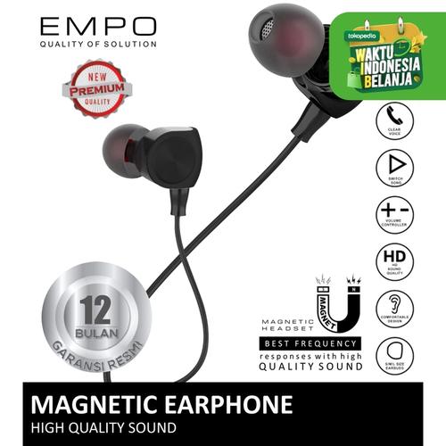 Foto Produk EMPO Cord Magnetic Earphone Noise Cancelling / Headset / Handsfree dari EMPO