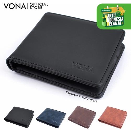 Foto Produk VONA Dompet Pria Kulit PU / Dompet Kartu Keren - JET - Hitam dari VONA