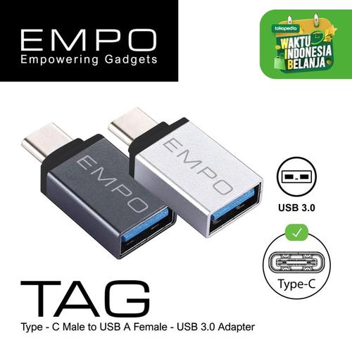 Foto Produk EMPO TAG OTG USB 3.0 to Type - C Konektor Kabel Sambungan Silver dari EMPO