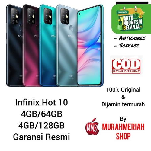 Foto Produk Infinix Hot 10 4/128Gb Garansi Resmi - Ram 4GB.64GB, Moonlight Jade dari murahmeriah shop