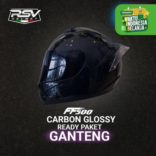Foto Produk HELM RSV FF500 CARBON GLOSSY PAKET GANTENG VISOR TAMBAHAN + SPOILER - VISOR DARKSMOKE, M dari RSV Helmet Official
