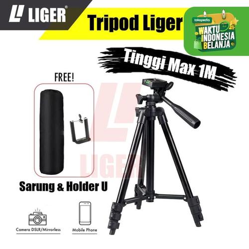 Foto Produk Tripod Liger L-3120 Black Edition 1 meter + Sarung dan Holder U dari LIGER OFFICIAL STORE