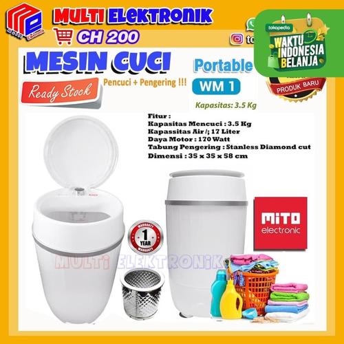 Foto Produk Mesin cuci portable Mito WM1 - Mesin Cuci Mini Portable 3,5 KG dari Multi Electronic