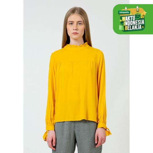 Foto Produk Colorbox Ruffle Long Sleeve Blouse I:Blwkey120D033 Yellow - Kuning, XS dari Colorbox Indonesia