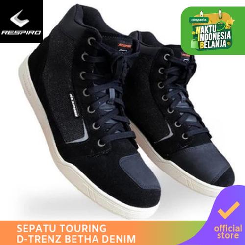 Foto Produk Respiro D'trenz Betha Denim Black White | Sepatu Motor Touring Pria - 44 dari Respiro Official Store