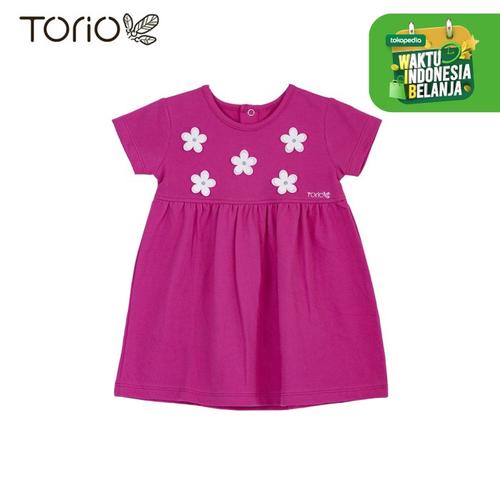 Foto Produk TORIO Dress Bayi Perempuan Flower Dress In Jasmine Fruschia - 9-12 bulan dari Torio