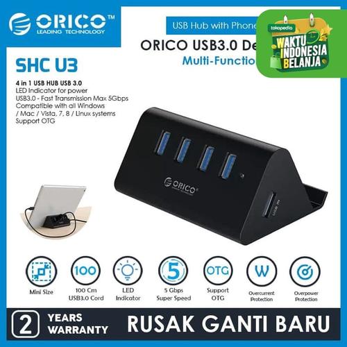 Gambar ORICO SHC-U3 4 Port USB3.0 HUB with Phone & Tablet Stander dari ORICO INDONESIA Jakarta Utara Tokopedia