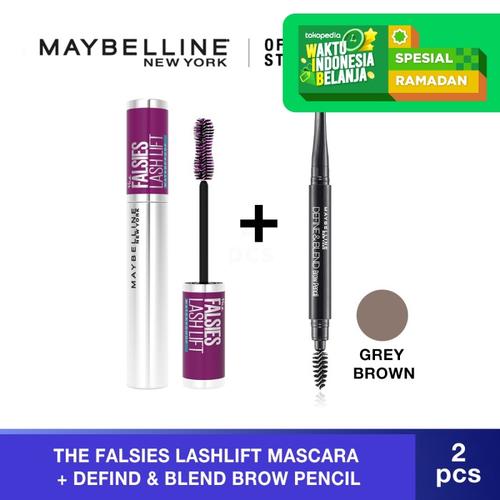 Foto Produk Maybelline The Falsies Lash Lift Very Black Mascara + Eyebrow Pencil - Grey Brown dari Maybelline Official Shop