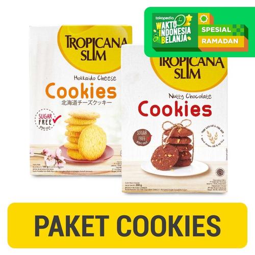 Foto Produk Tropicana Slim Hokkaido Cheese Cookies + Nutty Chocolate Cookies dari NutriMart