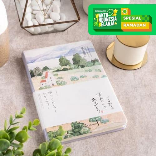 Foto Produk UCHII A5 Note Memo Book Japan Landscape | Buku Tulis Bergaris PU Cover - 3 - Housing dari uchii store