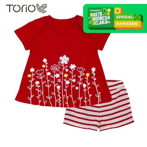 Foto Produk Torio Short Pant Set Red Floral - Baju Setelan Bayi Perempuan - 3-6 bulan dari Torio