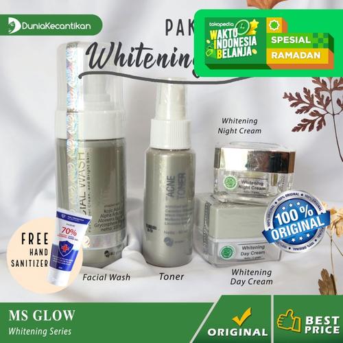 Foto Produk Ms Glow Paket Whitening Series Free Pouch - Cream Pemutih Wajah - Paket Whitening dari DuniaKecantikan