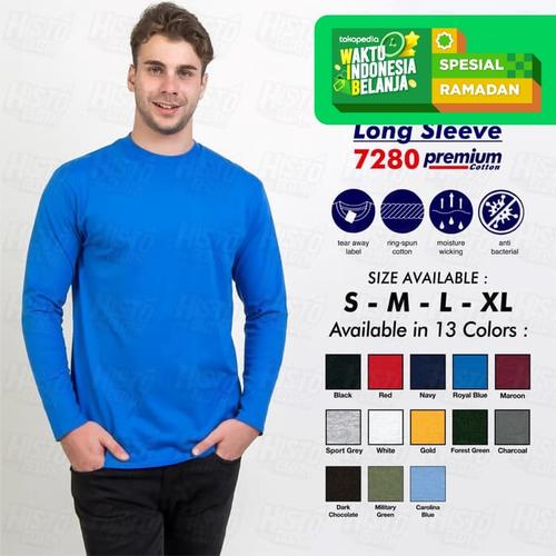 Foto Produk Kaos Polos NSA Premium Cotton 7280 Long Sleeve/ Lengan Panjang ORI SBY dari Histocloth