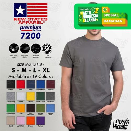 Foto Produk Kaos Polos NSA Premium Cotton 7200 Tshirt New States Apparel Original dari Histocloth