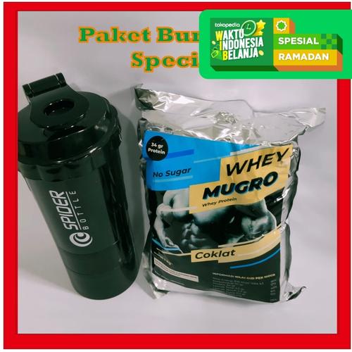 Foto Produk Paket Bundling Promo | Whey Mugro & Spider Shaker | Whey Protein dari Prometheus Shop