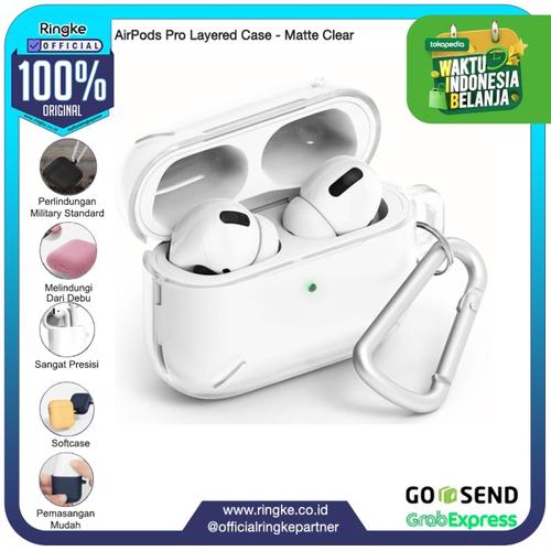 Foto Produk Rearth Ringke Casing AirPods Pro Case Layerd AntiCrack Anti Slip - Matte Clear dari Official Ringke Partner