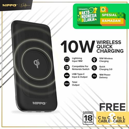 Foto Produk Hippo Elite Othello 3 Gen2 10000 mAh Power Bank - Hitam dari Hippo Elite