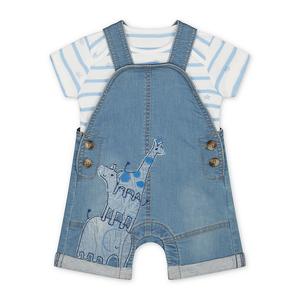 Foto Produk my first denim safari bibshorts, hat and star bodysuit set - Up to 1 mnth dari Mothercare Official Shop