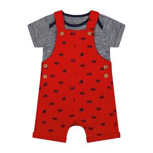 Foto Produk Mothercare red waffle bibshorts and bodysuit set - Red, Up to 1 mnth dari Mothercare Official Shop