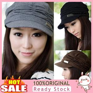 Jual Hat_Women Fashion Pleated Peaked 