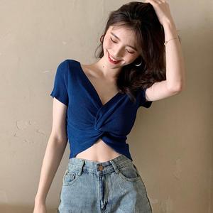 Jual Kaos T-Shirt Wanita Model Crop-Top 