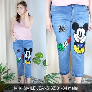 Jual CELANA JEANS WANITA MOTIF MICKEY 
