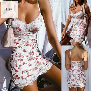 Jual Woman Floral Printed Lace Mini 