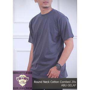 Foto Produk Kaos Polos Pria Premium Baju Oblong ONECK COTTON COMBED 20s Abu Gelap - S dari Legowo-shop