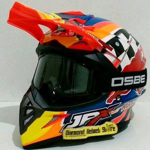 Jual Paket Helm cross JPX Redbull Red 