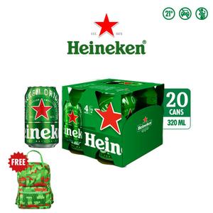 Foto Produk Heineken Beer 320ml Can 20 Packs + FREE Heineken Backpack Festive dari Drink Corner Bekasi