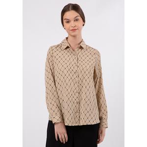 Foto Produk The Executive Printed Long Sleeves Blouse 5-BLWKEY120E036 Khaki - Khaki, S dari The Executive Indonesia