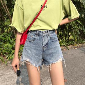 mat High Retro Wide Leg Denim Shorts 