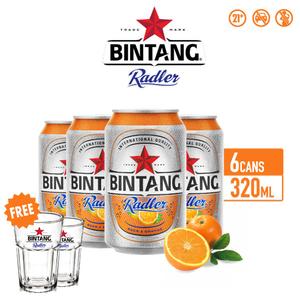 Foto Produk Bir Bintang Radler Orange 320ml Can Multipack 6 + FREE Gelas Radler dari Drink Corner Bekasi