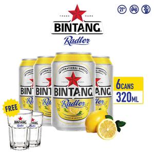 Foto Produk Bir Bintang Radler Lemon 320ml Can Multipack 6 + FREE Gelas Radler dari Drink Corner Bekasi