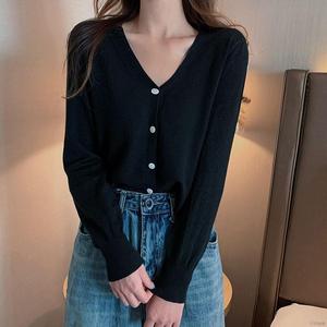 Jual Women's Fashion Knit Loose V-neck 