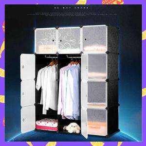 Jual Lemari Baju Rak Pakaian Magic Minimalis Plastik Diy 12 Pintu Hitam Jakarta Barat Emtwo Tokopedia