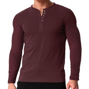 Jual Men V Neck Long Sleeve Button Tee 