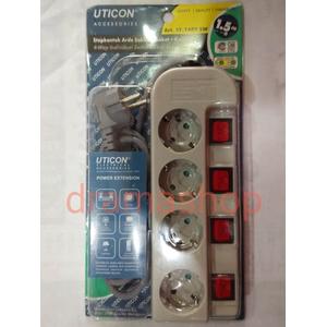 Jual Multy Socket, Stop Kontak Arde Uticon 4 Lubang Individual Switch ...