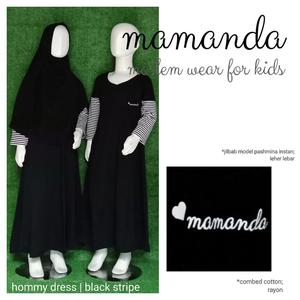 Foto Produk Gamis Anak Black Stripe Hommy Dress by Mamanda dari kedai berkah