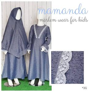 Foto Produk Gamis Anak Denim Saleha Series by Mamanda - XS dari kedai berkah