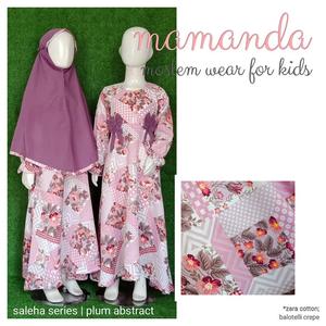 Foto Produk Gamis Anak Plum Abstract Saleha Series by Mamanda dari kedai berkah