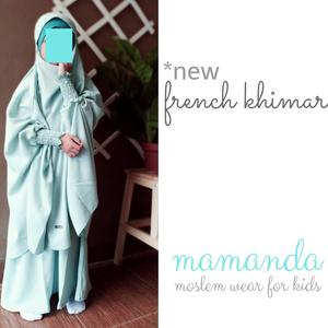 Foto Produk Gamis Anak French Khimar Cyan Mukminat Series by Mamanda - S dari kedai berkah