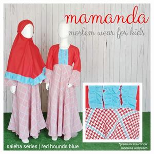 Foto Produk Gamis Anak Red Hounds Blue Saleha Series by Mamanda - XS dari kedai berkah