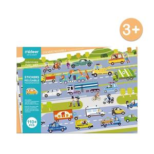 Foto Produk Mideer Reuseable Sticker Transportation Stiker bening anak edukasi dari mainan anak | cuddlez