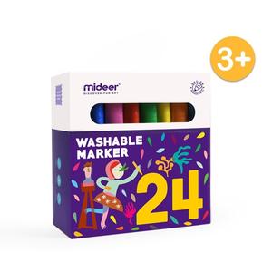 Foto Produk Mideer Washable Marker 24 pcs mainan spidol bisa di hapus untuk anak dari mainan anak | cuddlez