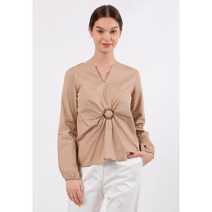 Foto Produk The Executive Fit&Flare V-Neck Blouse 5-BLWFEM220B012 Khaki - Khaki, L dari The Executive Indonesia